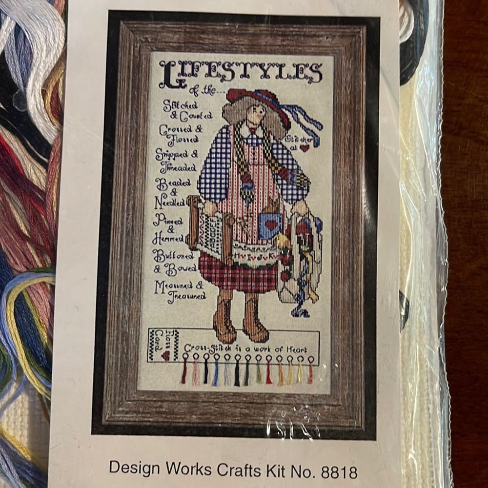 Design Works Lifestyles 8818 counted cross stitch kit 8 by 14 w/ Aida cl…